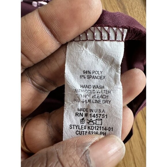 41 Hawthorn Faux Wrap Belted Dress Size Small Maroon All Over X Print Sleeveless - Picture 12 of 12